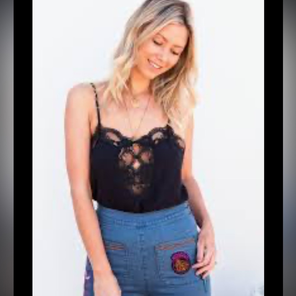 Spell love lace cami, black, L